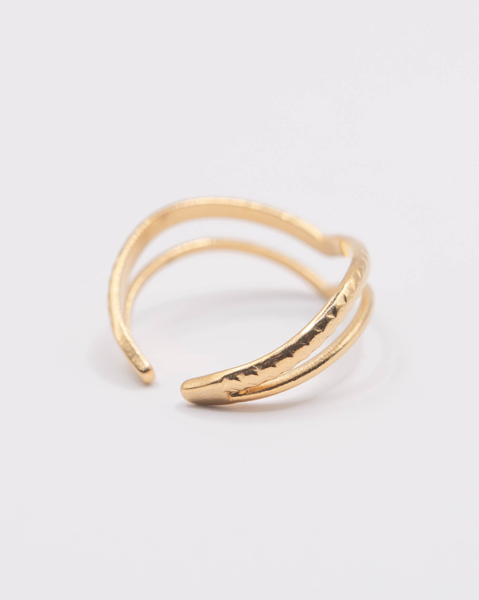 Dubbele ring met geribbeld motief - Afbeelding 4